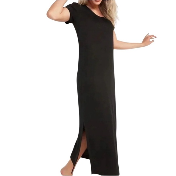 Old Navy Midi Dress, Fitted Rib-Knit Scoop-Neck, Cherry Burch/Brown, Lar… - Picture 6 of 6